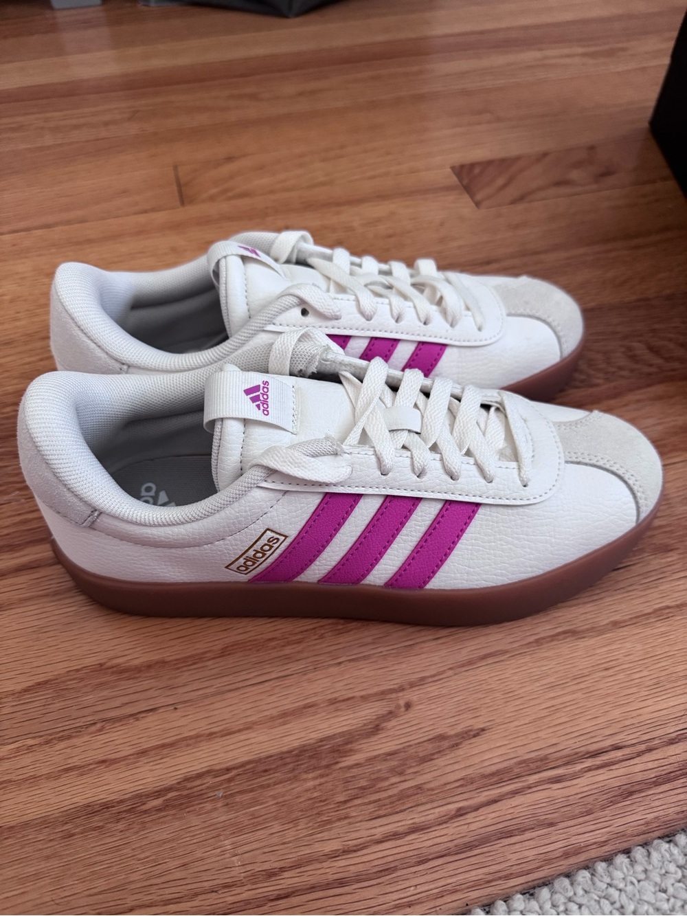 Adidas VL Court 3.0 Women’s sneakers White and Pink size 6.5